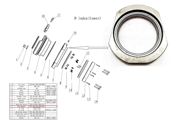 Держатель матрицы  T02-18A,000,000-02C