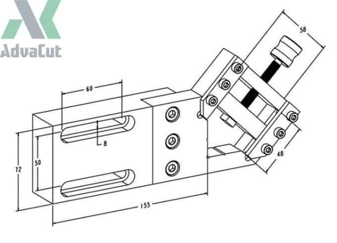 Регулируемое прижимное приспособление с призмой