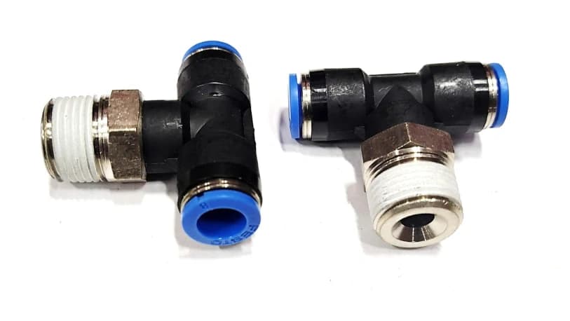 Тройник резьбовой для соединения пневматических трубопроводов QST-3/8-8-50