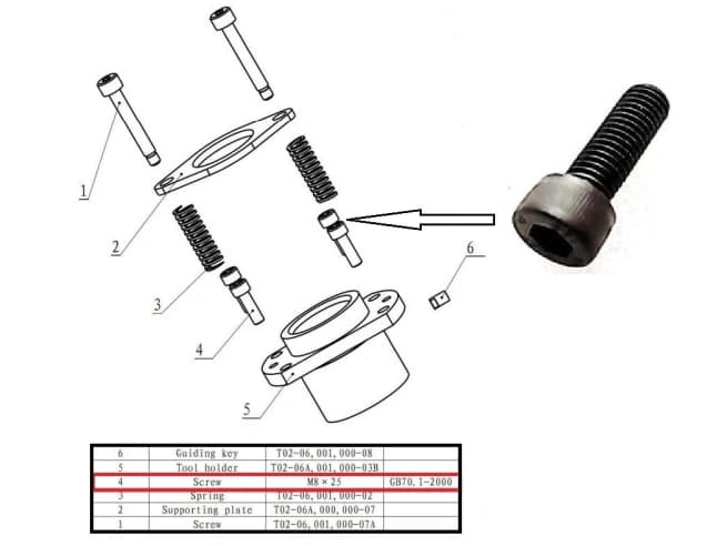 Винт M8×25, GB70.1-2000