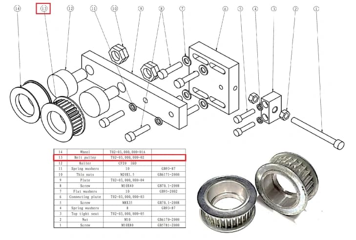 Ролик зубчатый  натяжения ремня индексной станции AMP-600