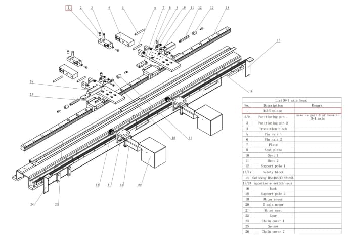 Задний упор AMB, левый, 6+1 осей