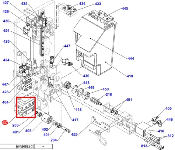 Пневмоцилиндр прижимных керамических роликов. Реплика P663K017P98