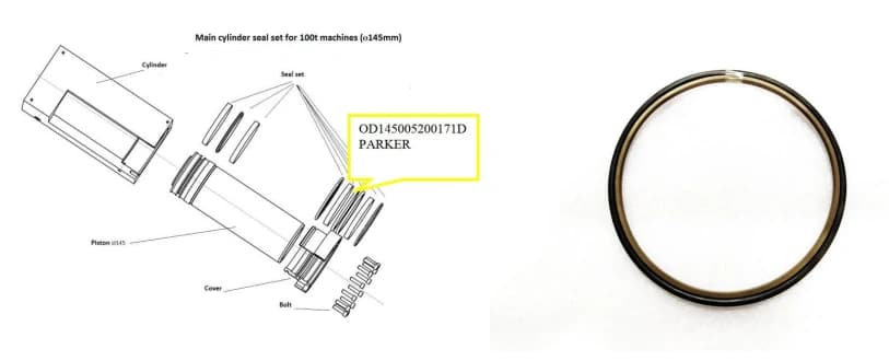 Уплотнительное кольцо OD145005200171D PARKER, 100T