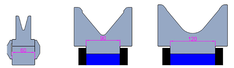 Варианты крепления матриц Promecam с базой 60 мм, 90 мм и 120 мм