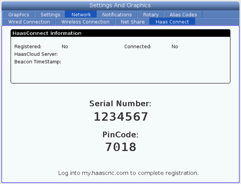 HaasConnect: добавление станка