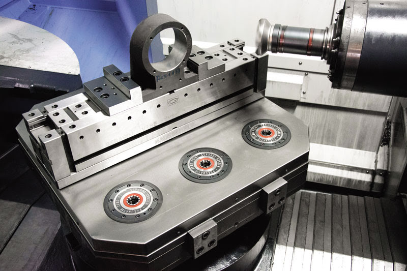 Тиски FMS с плитой Zero Point на горизонтальном обрабатывающем центре