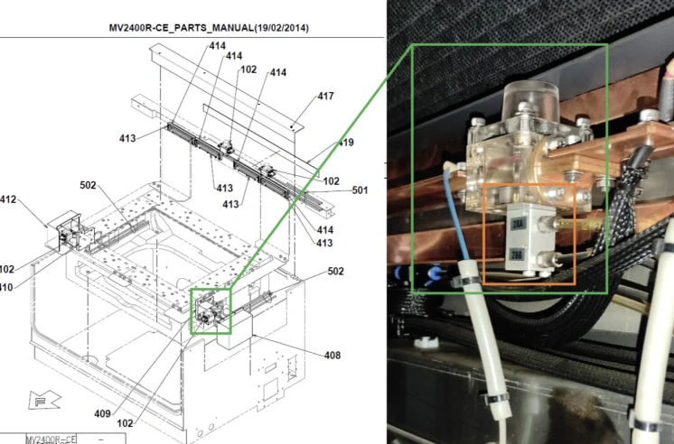 Пневмоконтактор станка MV 284484 X653B191G61-R. Реплика