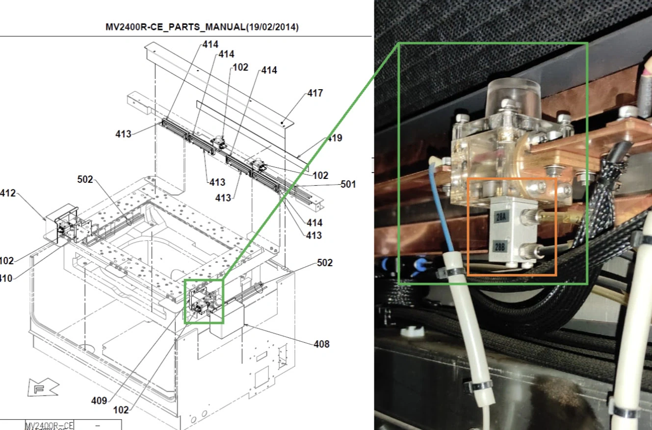 Пневмоконтактор станка MV 284484 X653B191G61-R. Реплика