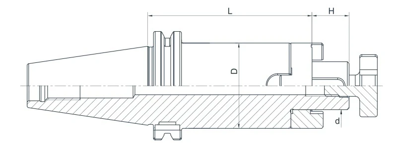 Комбинированный держатель AdvaCut для торцевых фрез SK40, посадочный ø16мм, L=55мм; DIN69871; AD/B; G6,3