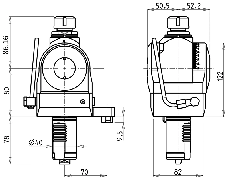 Приводной регулируемый (±90°) блок AdvaCUT VDI40, ER20, T=1:1, RMP=6000, H=86 (MAZAK), внеш. СОЖ