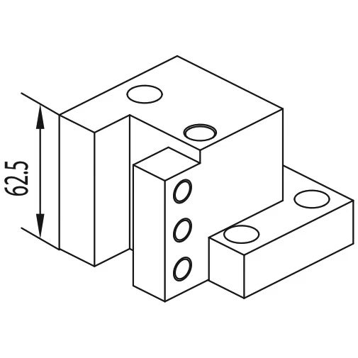 Держатель радиальных резцов 20х20 мм, BMT44 NAKAMURA, H=62,5 мм