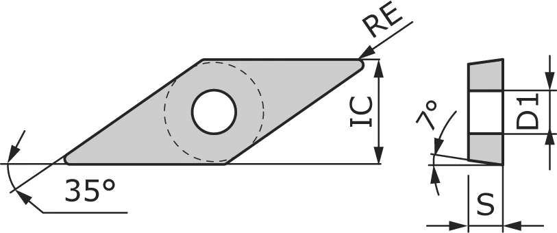 Пластина токарная VCGT1103005-TBOR-CP1325