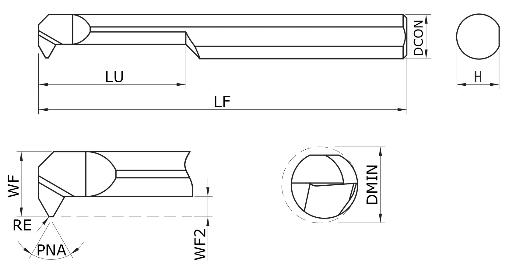 Мини-резец резьбовой MKRER-040-150-550-HS