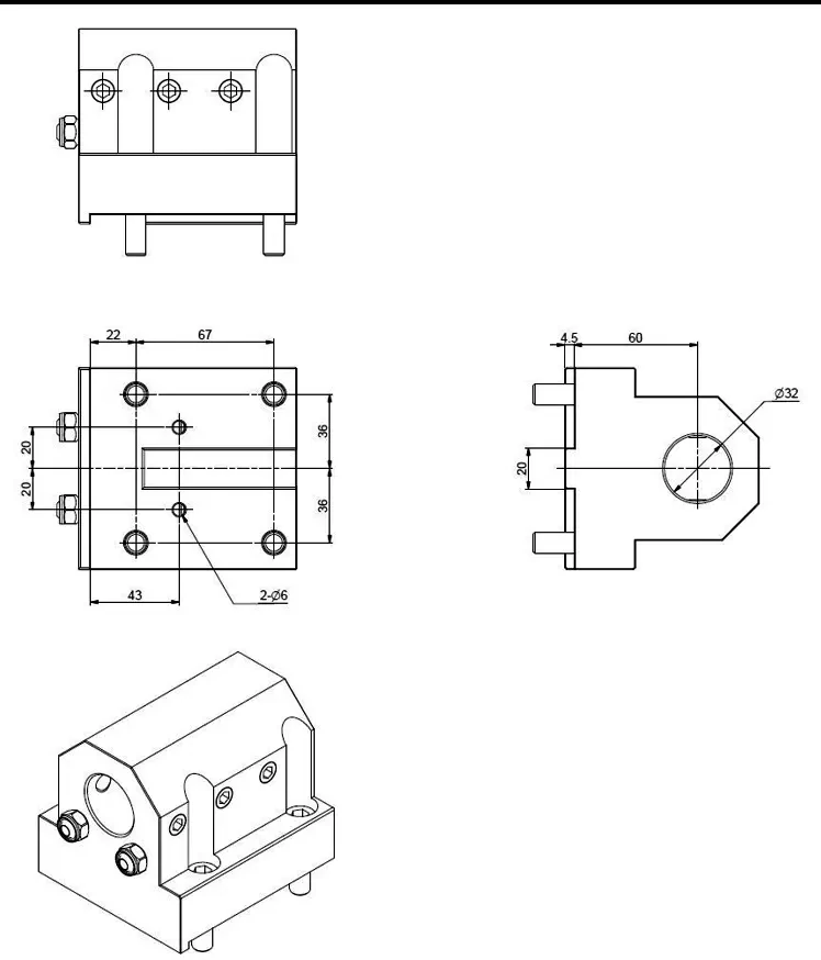 Держатель расточных резцов Ø32 мм, BMT65, H=60 мм, (TSUGAMI) внешняя СОЖ