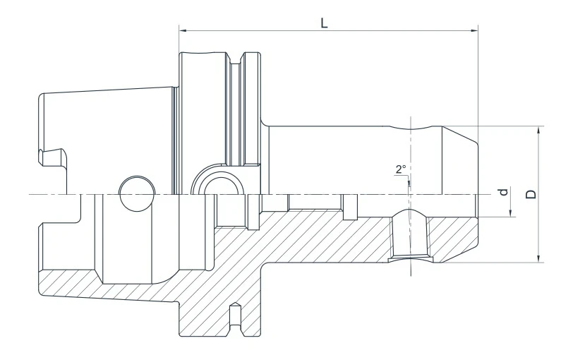 Патрон AdvaCut Whistle Notch HSK63A, отверстие ø40мм, L=125мм; DIN 69893; AD; G2.5
