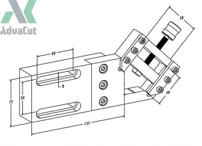 Регулируемое прижимное приспособление с призмой