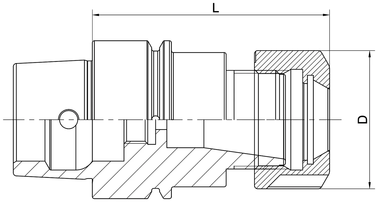 Цанговый патрон AdvaCut HSK40E ER25, ø2-16мм, H=60мм; DIN 69893; AD; G2.5