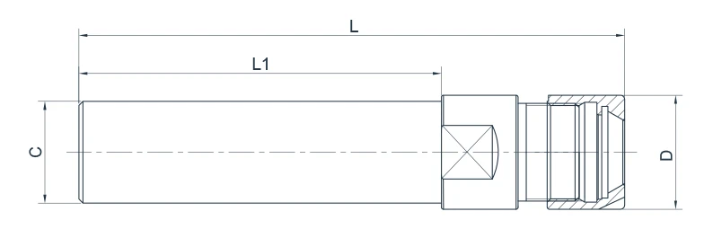 Цанговый патрон AdvaCut с цилиндрическим хвостовиком и мини-гайкой, ø20мм, ER20, L=100мм