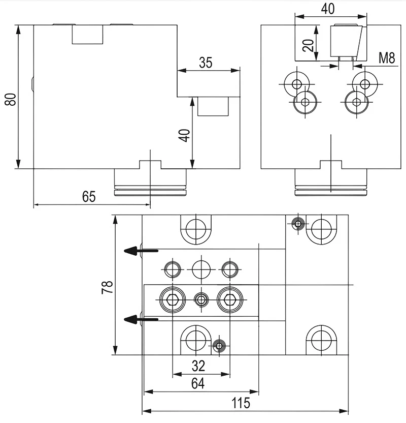 Держатель осевых резцов 20х20 мм, BMT40 DMG MORI, H=80 мм