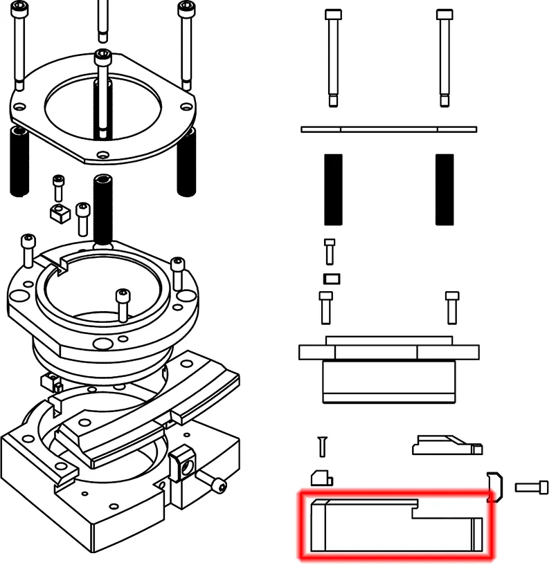 Линейная направляющая оси X в сборе с танкеткой для гильотинных ножниц