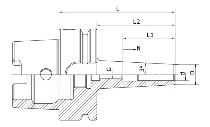 Термозажимной патрон AdvaCut HSK63A, ø=10мм, H=85мм, с уклоном 3°; DIN 69893; G2.5