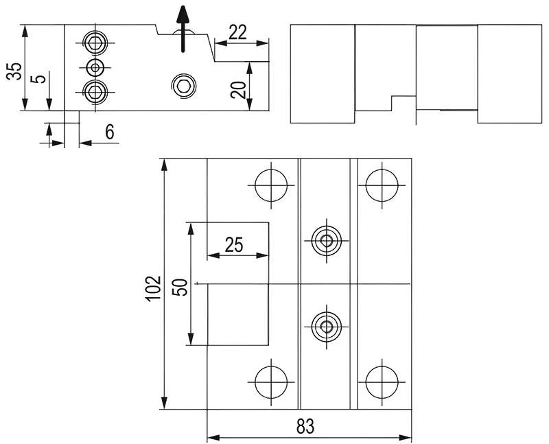 Держатель радиальных резцов 25х25 мм, BOT20 OKUMA, HAAS, H=35 мм