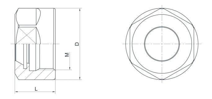 Зажимная шестигранная гайка HEX для цангового патрона ER11, M14x0.75