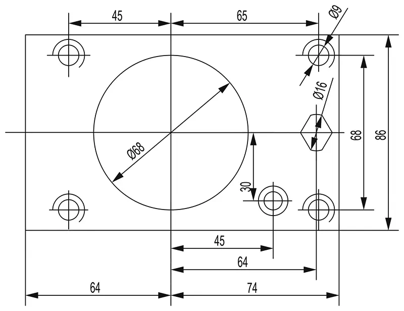 Держатель радиальных резцов 25х25 мм, BMT68 MAZAK, H=80 мм