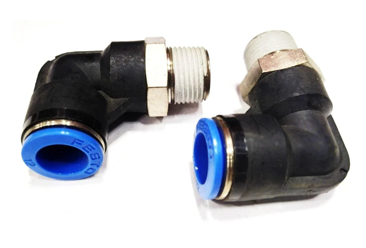 Угольник резьбовой  для соединения пневматических трубопроводов QSL-3/8-12-20