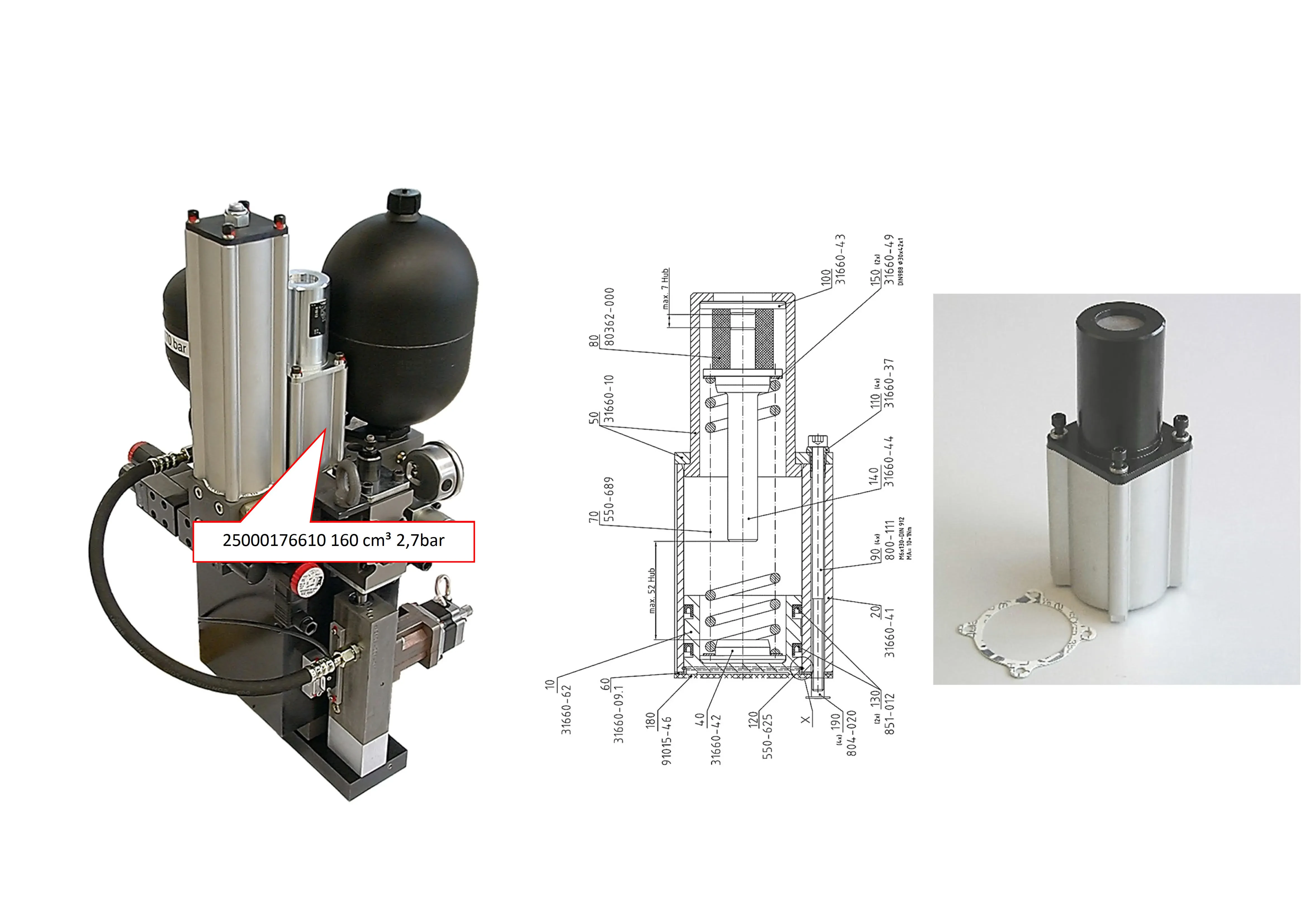 Демпфер 25000176610 160 cm³ 2,7bar