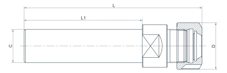 Цанговый патрон AdvaCut с цилиндрическим хвостовиком, ø32мм, ER25, L=100мм