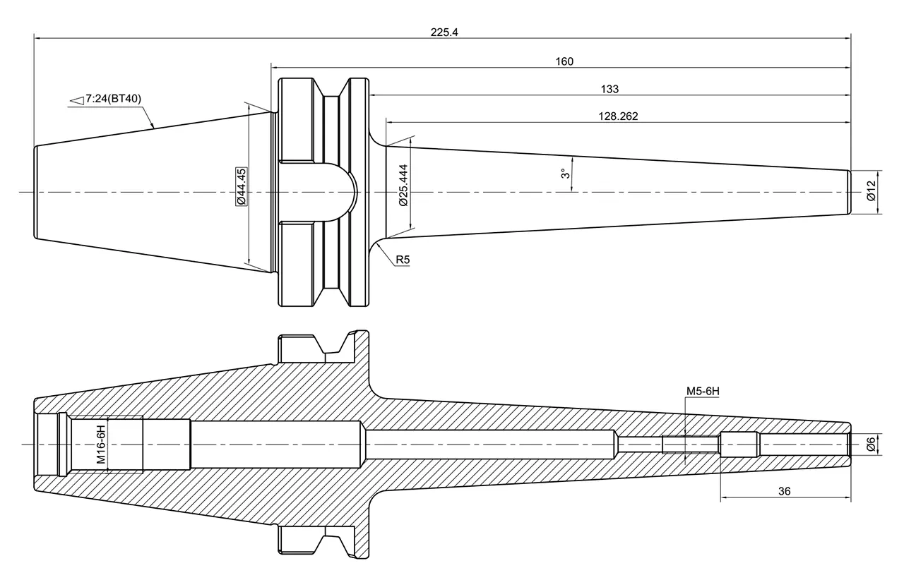 Термозажимной патрон AdvaCut BBT40, ø=6мм, H=160мм, с уклоном 4.5°; MAS403/BT; G2.5
