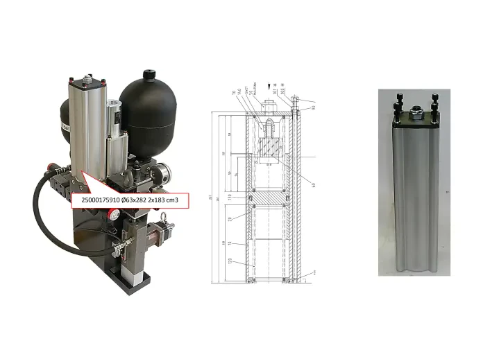 Демпфер 25000175910 Ø63x282 2x183 cm3