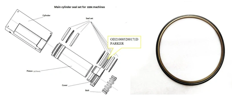 Уплотнительное кольцо OD210005200171D PARKER,225T