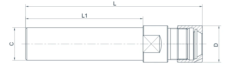Цанговый патрон AdvaCut с цилиндрическим хвостовиком и мини-гайкой, ø25мм, ER20, L=150мм