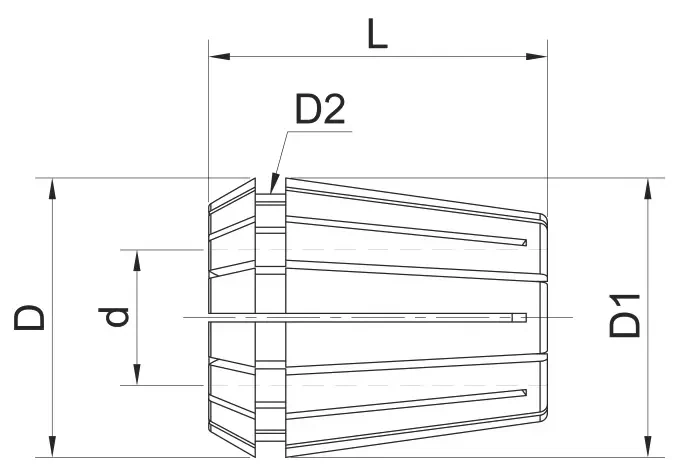 Цанга ER50 ø30 мм, макс. биение 0,015 мм