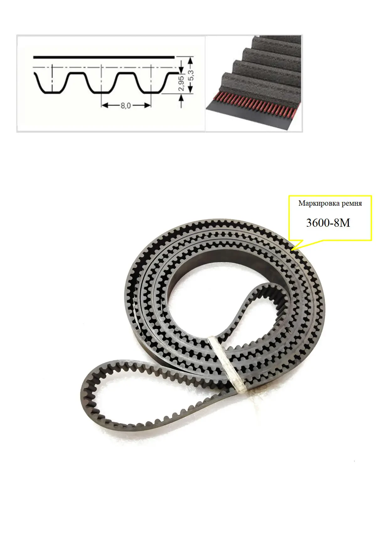 Зубчатый ремень S8M 3600-25