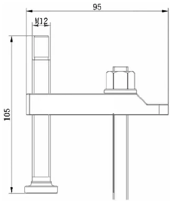 Прижим из нержавеющей стали, длина 95 мм