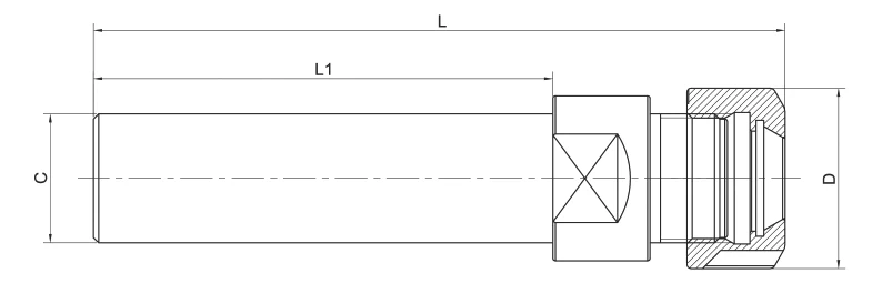 Цанговый патрон AdvaCut с цилиндрическим хвостовиком, ø40мм, ER40, L=100мм