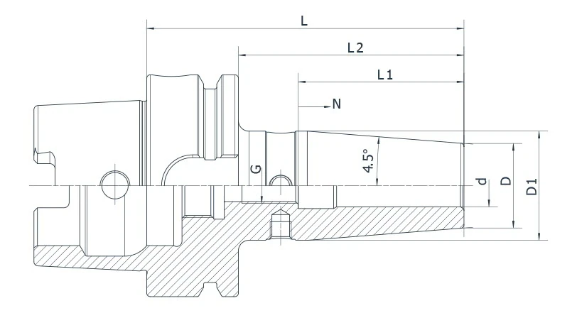 Термозажимной патрон AdvaCut HSK50A, ø=3мм, H=80мм, с уклоном 4.5°; DIN 69893; G2.5