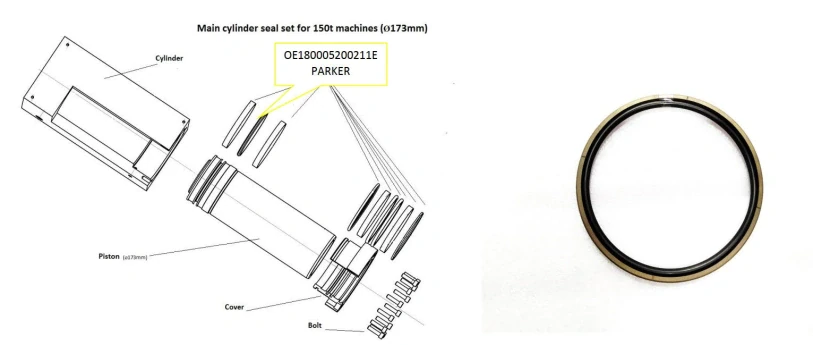 Уплотнительное кольцо OE180005200211E PARKER,150T