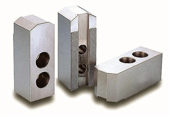 Cтальные мягкие накладные заостренные кулачки (3 шт.) для гидравлических патронов ⌀450 мм, 165x62х62 мм, паз 22 мм, МЦ 43 мм, М20