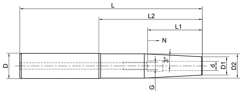 Термозажимной удлинитель Ø5, хвостовик Ø16, H=160 мм