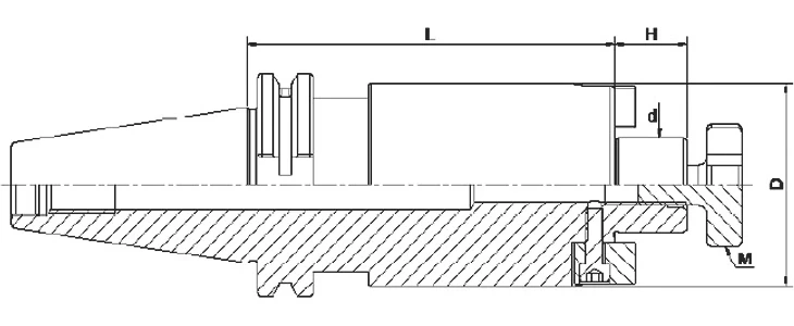 Держатель SK50 для торцевых фрез с посадочным ø22 мм, H = 45 мм