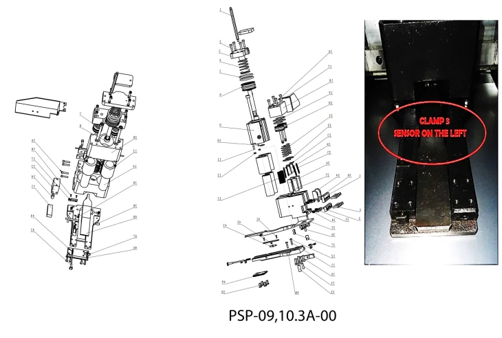 Зажим листа для АМР-600 в сборе левый