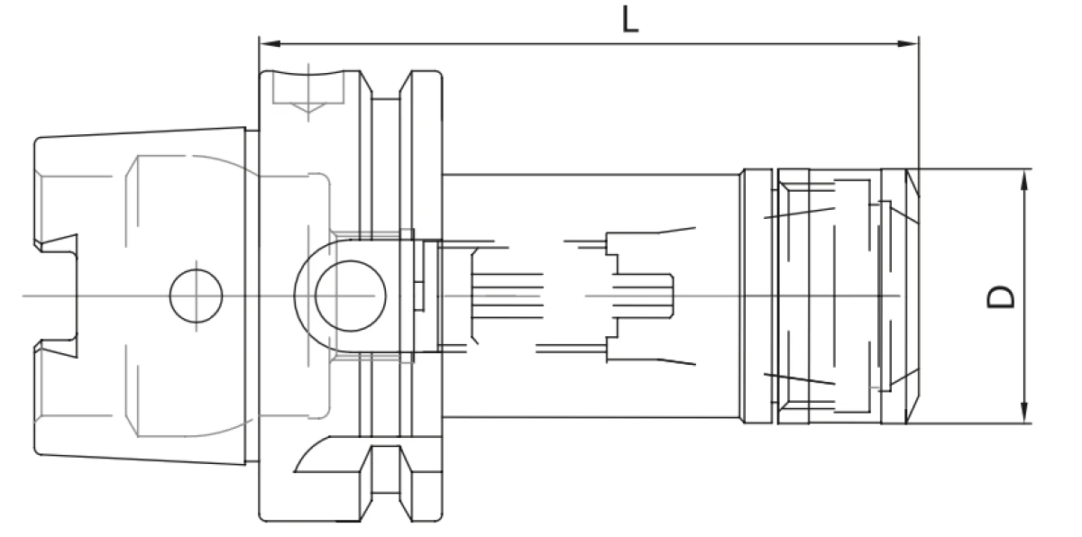 Высокоточный цанговый патрон HSK 63 x ER16, H=100 мм DIN 69893 A+C