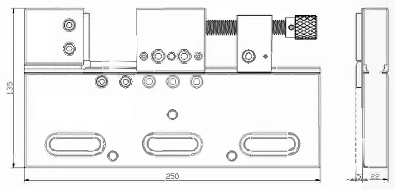 Горизонтальные тиски, раскрытие 100 мм