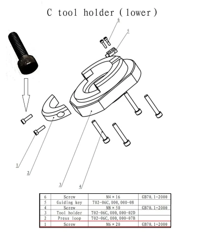 Винт М6х20, GB70.1-2000