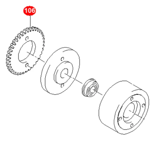 Шестерня вытяжного ролика X058D501H01, d=28 мм, для Mitsubishi